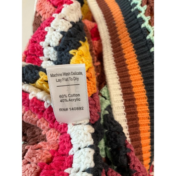 Marine Layer Multicolor Striped Pullover Crochet Knit Vest Top Sleeveless XL - Picture 6 of 8